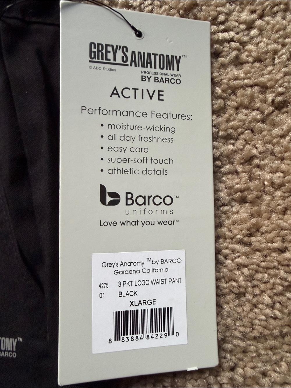 New tags, Grey’s Anatomy, black, active scrub pants size xl - Picture 2 of 4